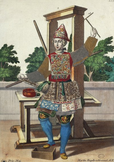 Hersteller von farbigem Papier, Gravur aus Assemblage des nouveau manouvries habilles von Martin Engelbrecht, Deutschland von Martin Engelbrecht