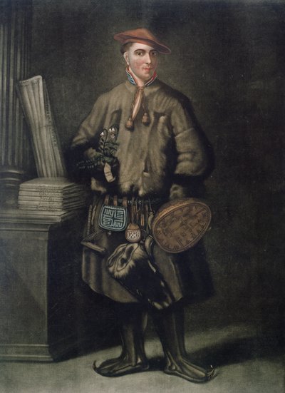 Carl von Linné (1707-78) in seiner Lappland-Tracht, graviert von Henry Kingsbury, veröffentlicht 1805 von Martin Hoffman