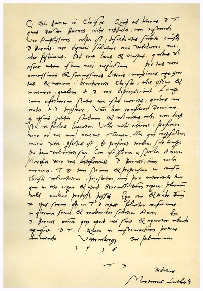 Brief von Martin Luther an Thomas Cromwell, 9. April 1536 von Martin Luther