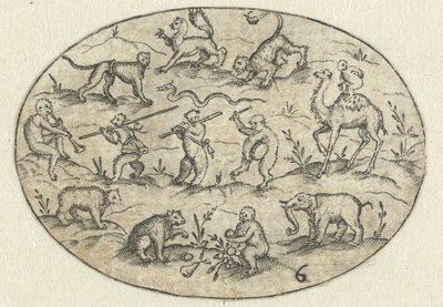 Ovaal mit vierzehn Tieren von Martin Pleginck