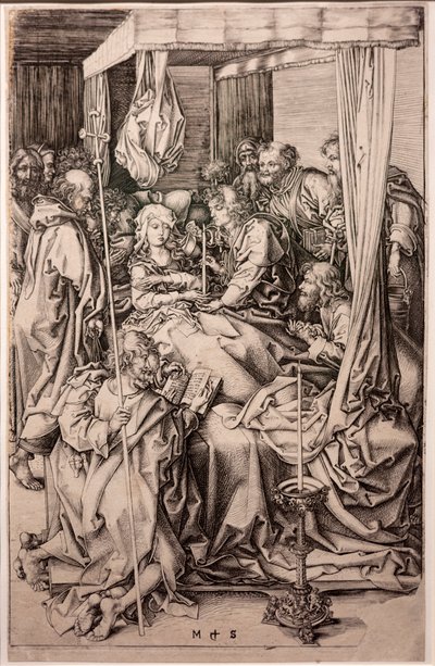 Tod der Jungfrau. Martin Schongauer. Ca 1470-1491. (Kupferstich auf Papier) von Martin Schongauer