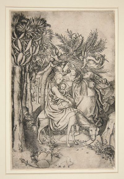 Die Flucht nach Ägypten, aus der Serie Das Leben der Jungfrau von Martin Schongauer