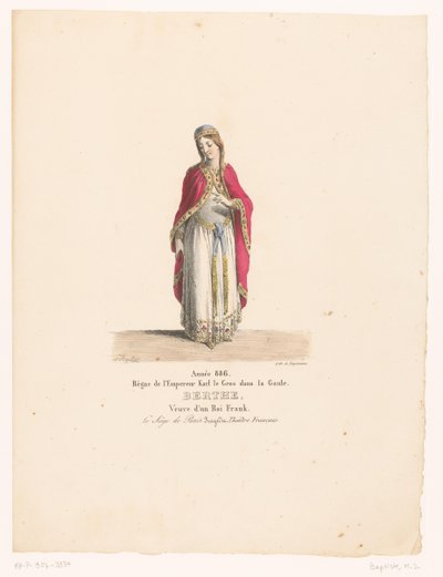 Kostüm von Königin Berthe aus der Tragödie Le Siège de Paris von Martin Sylvestre Baptiste