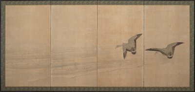 Gänse über einem Strand, Edo-Periode, 18. Jahrhundert von Maruyama Okyo