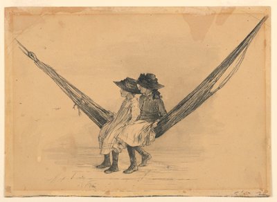 Mary und Eleanor Hague in einer Hängematte von Mary A. Hallock Foote