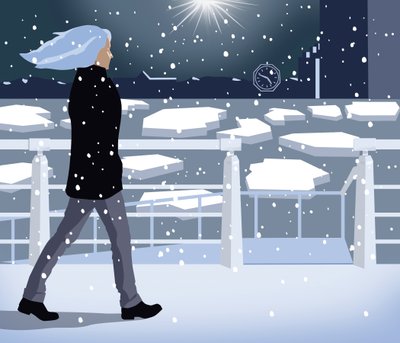 Winterspaziergang am Fluss von Mary Ann Smith