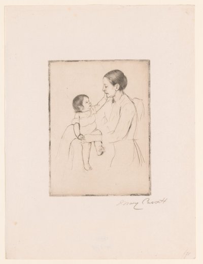 Die Liebkosung von Mary Cassatt (signed by artist)