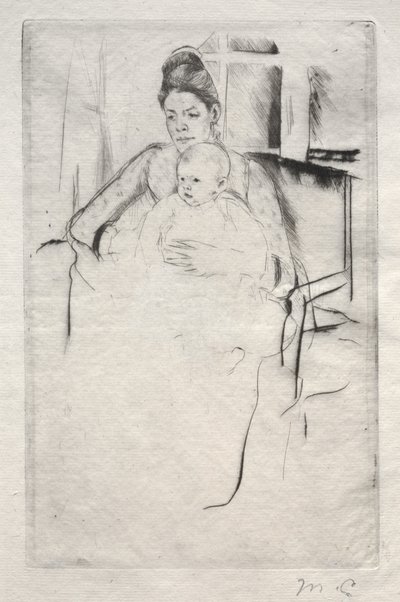 Mrs. Gardner Cassatt und ihr Baby sitzen nahe einem Fenster, ca. 1887 von Mary Cassatt