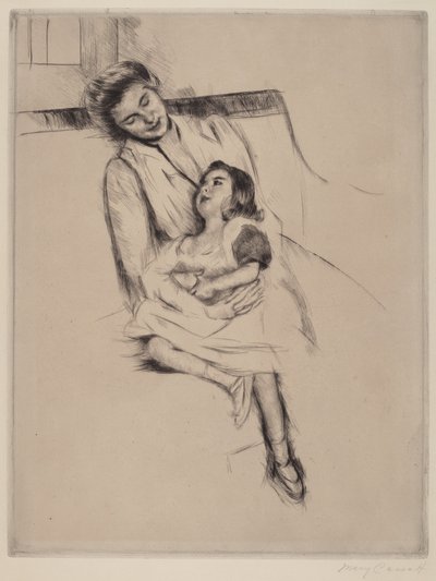 Reine und Margot auf einem Sofa sitzend (Nr. 2) von Mary Cassatt