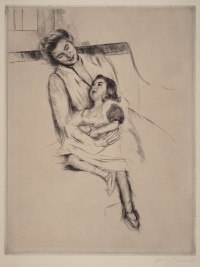 Reine und Margot auf einem Sofa sitzend (Nr. 2) von Mary Cassatt