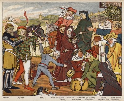 Geoffrey Chaucer, Die Canterbury-Erzählungen, Die Pilger verlassen das Tabard Inn von Mary Eliza Haweis