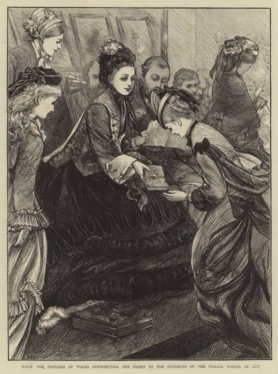 Ihre Königliche Hoheit die Prinzessin von Wales verteilt die Preise an die Schülerinnen der Kunstschule für Frauen von Mary Ellen Edwards
