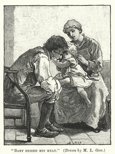 Silas Marner - Baby ergriff seinen Kopf (Stich) von Mary L. Gow