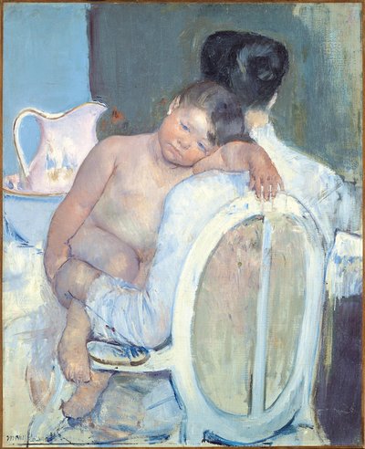 Frau sitzt mit einem Kind auf dem Arm, ca. 1890 von Mary Cassatt