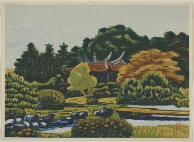 Drucke des Shinjuku Kaiserlichen Gartens von Masao Maeda