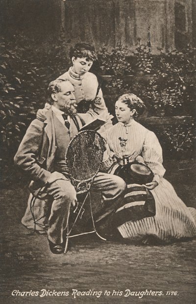 Charles Dickens liest seinen Töchtern vor, 1865 von Mason and Co.
