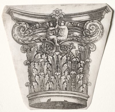 Basis und Kapitell mit Putti, ca. 1525-1550 von Master G. A. with the man