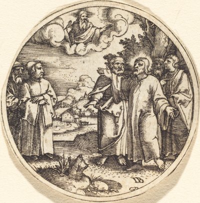 Christus mit drei seiner Apostel von Master IB