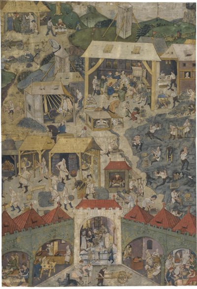 Silberbergbau und -verarbeitung in Kutná Hora, zweite Hälfte des 15. Jahrhunderts von Master Matheus