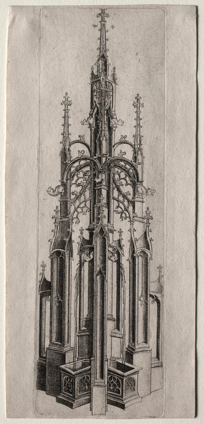 Entwurf für einen gotischen Brunnen, ca. 1470 von Master W with the Key