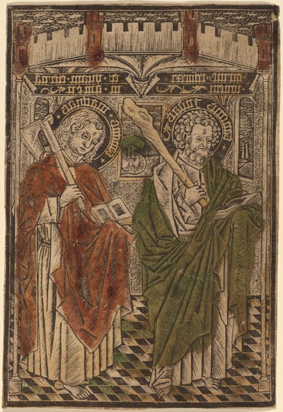 Heiliger Matthias und Heiliger Judas mit Artikeln aus dem Credo von Master d