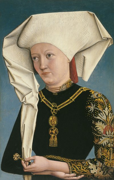 Porträt einer Dame mit dem Orden des Schwans von Master of Ansbach