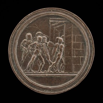Soldaten greifen ein Tor an von Master of Coriolanus