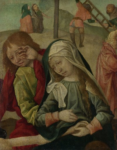 Maria und Johannes trauern über den Leichnam Christi von Master of Delft