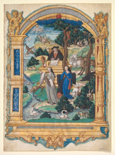 Frontispiz-Miniatur aus dem Manuskript eines Gedichts von Guillaume Crétin, ca. 1537-1540 von Master of Francis I