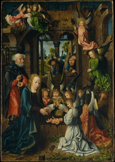Die Anbetung des Christkindes von Master of Frankfurt