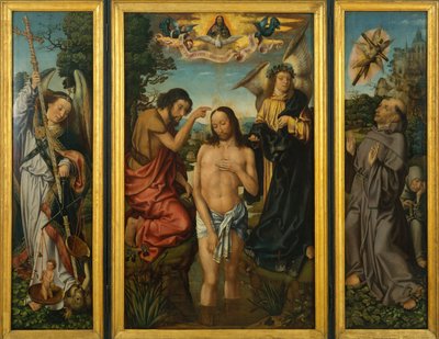 Triptychon der Taufe Christi von Master of Frankfurt