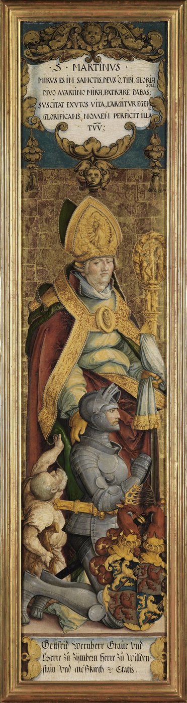 Sankt Martin von Tours mit Gottfried Werner von Zimmern und einem Bettler von Master of Messkirch