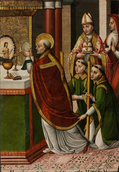 Die Messe des Heiligen Gregor des Großen von Master of Portillo