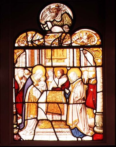Die Darstellung im Tempel; Fenster aus der Zisterzienserabtei Mariawald, Eifel von Master of St. Severin
