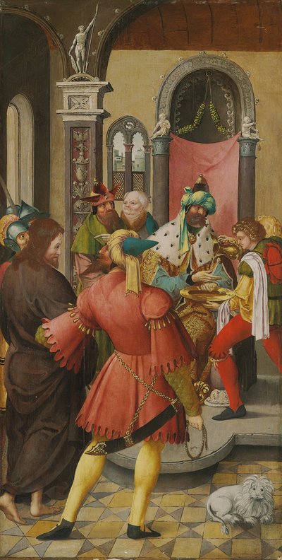Der Flügel eines Altars: Christus vor Pilatus von Master of the Antwerp Adoration