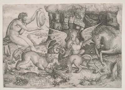 Allegorisches Thema: Kampf der Tiere von Master of the Beheading of St.