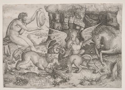 Allegorisches Thema: Kampf der Tiere von Master of the Beheading of St. John