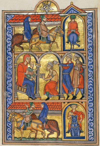 Anbetung der Könige von Master of the Berthold Sacramentary