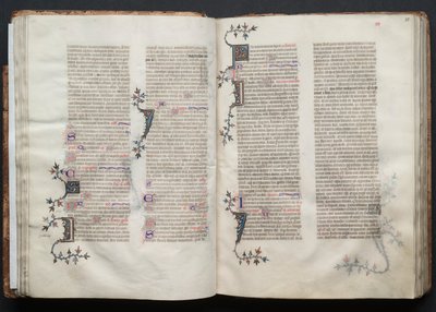 Das Gotha Missale: Fol. 34v, Text, ca. 1375 von Master of the Boqueteaux