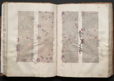 Das Gotha-Missale: Fol. 50v, Text, ca. 1375 von Master of the Boqueteaux