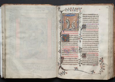 Das Gotha Missale: Fol. 64v, Text, ca. 1375 von Master of the Boqueteaux