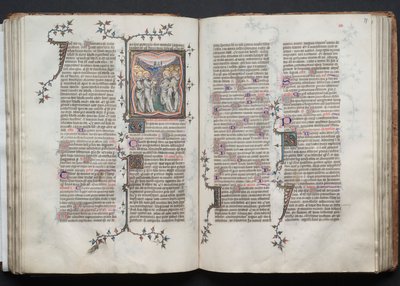 Das Gotha-Missale: Fol. 76v, Die Himmelfahrt, ca. 1375 von Master of the Boqueteaux