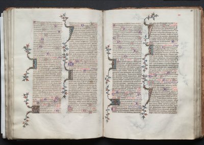 Das Gotha Missale: Fol. 80v, Text, ca. 1375 von Master of the Boqueteaux