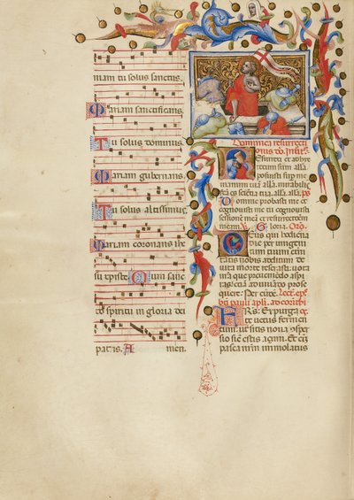 Die Auferstehung; Initiale R: Ein schlafender Soldat von Master of the Brussels Initials
