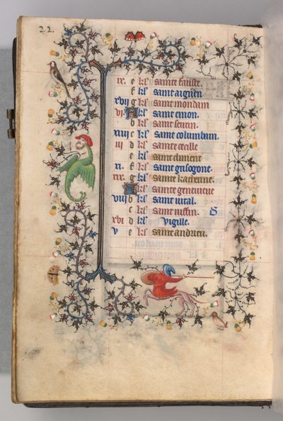Stundenbuch von Karl dem Edlen, König von Navarra 1361-1425: fol. 11v, November, ca. 1405 von Master of the Brussels Initials and Associates