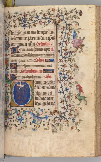 Stundenbuch von Charles dem Edlen, König von Navarra 1361-1425: fol. 260r, Heiliger Geist, um 1405 von Master of the Brussels Initials and Associates
