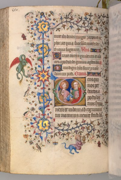 Stundenbuch von Karl dem Edlen, König von Navarra 1361-1425, fol. 269v, SS. Simon und Judas, ca. 1405 von Master of the Brussels Initials and Associates
