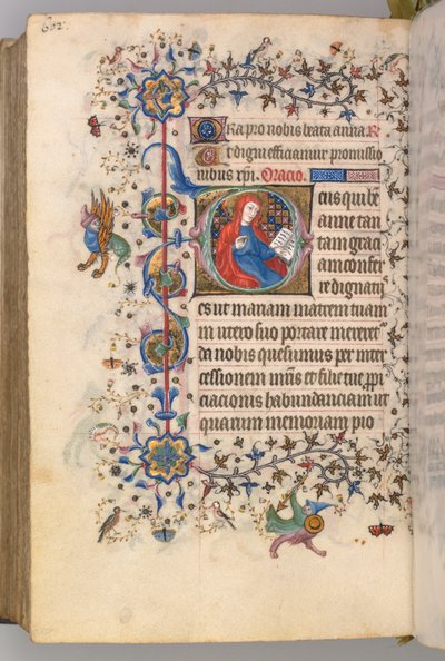 Stundenbuch von Karl dem Edlen, König von Navarra 1361-1425, fol. 295v, St. Anna, um 1405 von Master of the Brussels Initials and Associates