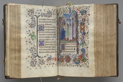 Stundenbuch von Charles dem Edlen, König von Navarra 1361-1425: fol. 82v, Text, ca. 1405 von Master of the Brussels Initials and Associates