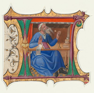 Initiale L mit alttestamentlichem Propheten von Master of the Cypresses